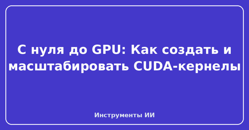 С нуля до GPU: Как создать и масштабировать CUDA-кернелы